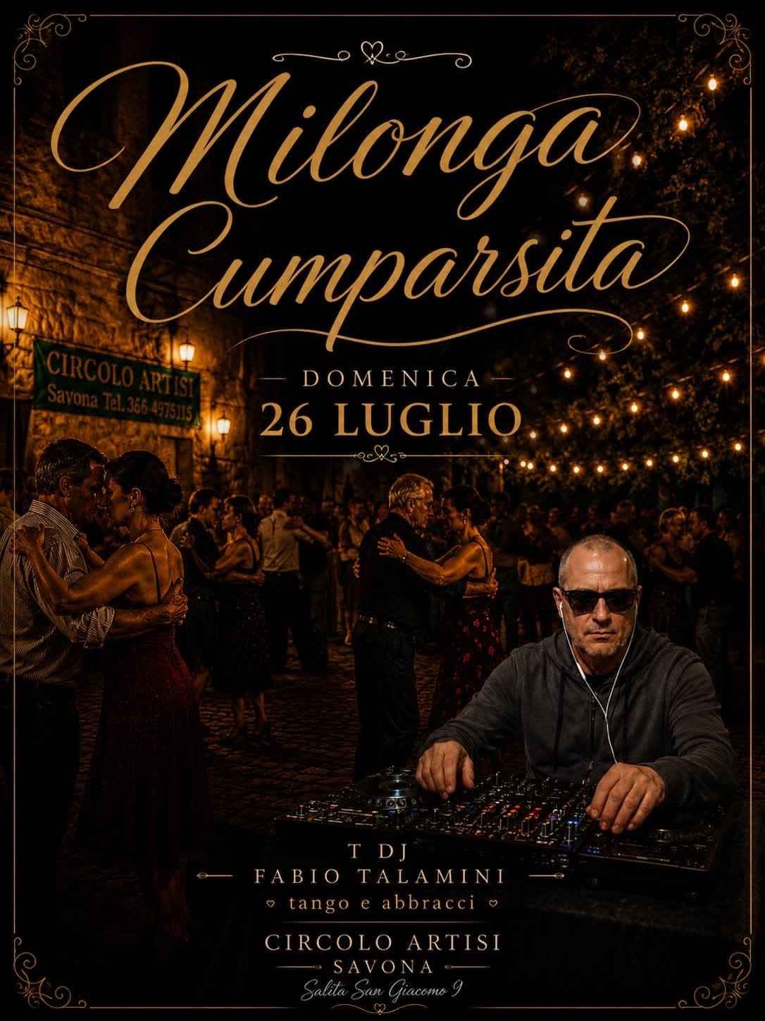 Domenica 26 luglio Milonga Cumparsita