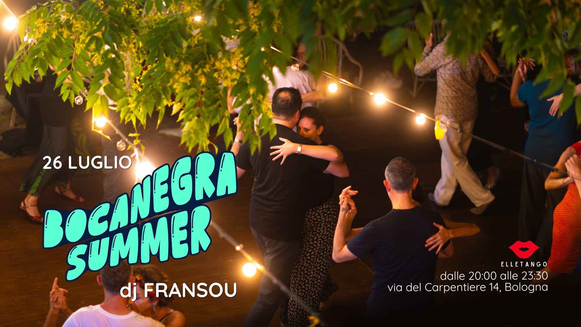Elletango - Milonga La Bocanegra "summer edition" - dj Francesca Fransou at la Tiz Osteria Sociale di Casa Larga prenotando direttamente allo 051