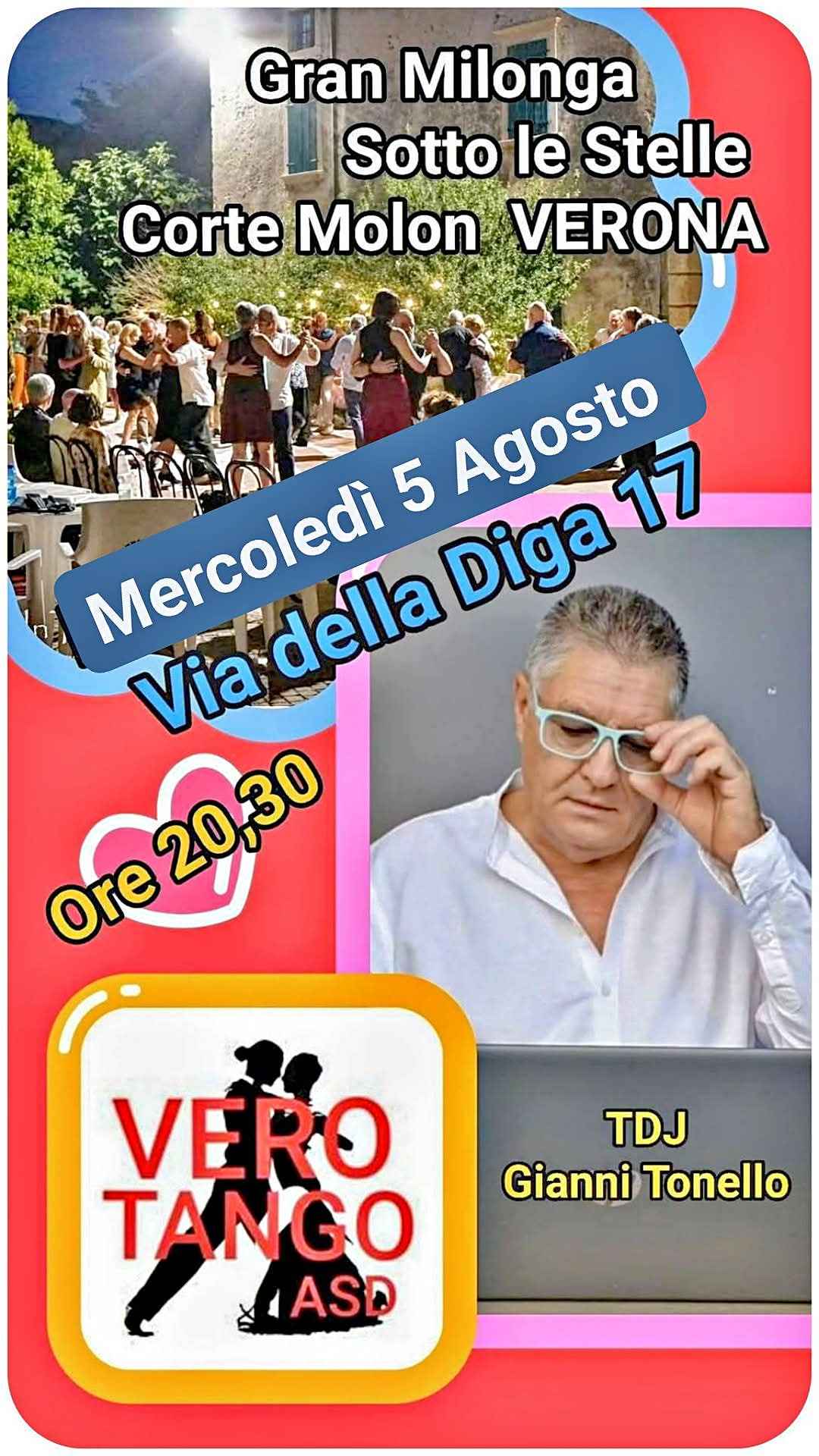 Gran milonga sotto le stelle di Corte Molon Verona Tdj Gianni Tonello